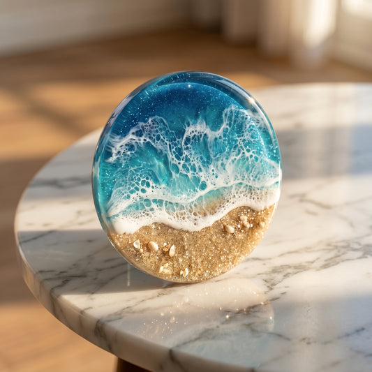 Hand-Poured Ocean Resine Coasters